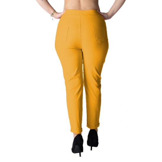 Pantaloni Adeline Dama Masura Mare,Galben Mustar Pantaloni Adeline Dama Masura Mare,Galben Mustar